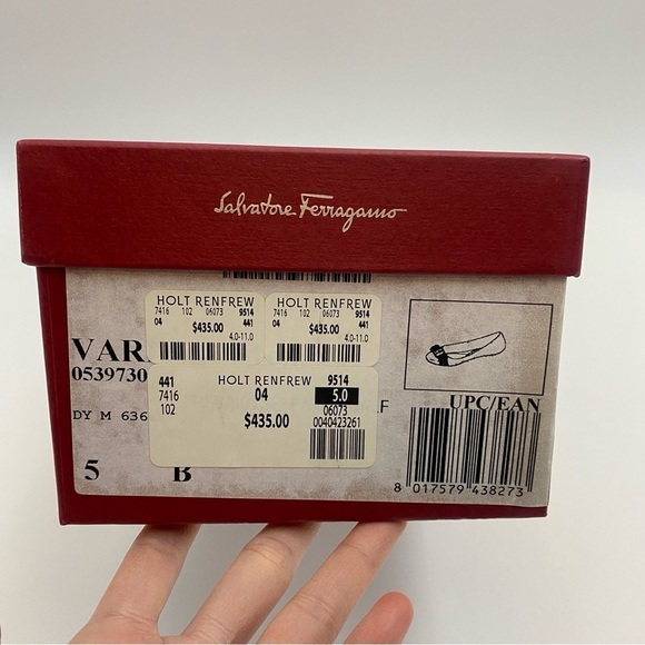 Salvatore Ferragamo Varina Bow Ballet Flats Patent Leather 5B - Picture 13 of 13